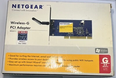 New Netgear Wireless G PCI Wi-Fi Adapter 54Mbps WG311NA - Image 1 of 2