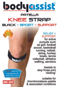 Bodyassist One Size Patella Knee Strap Pain Relief Sport (Beige or Black) - Picture 1 of 9