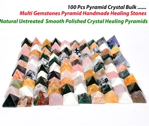 100 Stck. Multi Edelsteine Kristall kleine Pyramide Mineral Chakra Energie Turm Dekor Geschenk - Bild 1 von 8