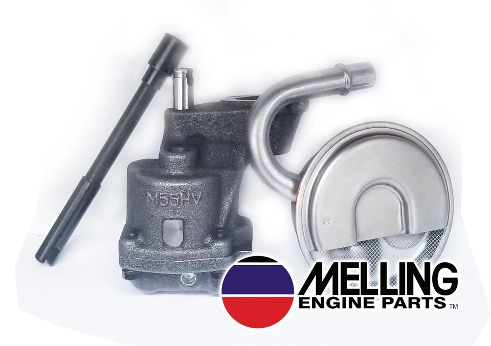 Genuine Melling M55HV Hi Volume Oil Pump +Pickup Tube+Shaft SBC 283 327 350 400 - Image 1 of 1