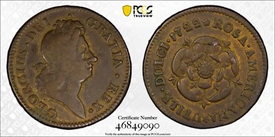 1722 Rosa Americana PENNY *PCGS VF20 (Martin 2.18-D.4)* R-6 *FREE SHIPPING!!! - Image 1 of 4