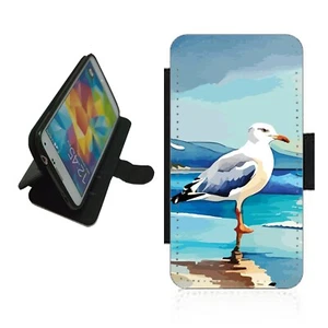 Seagull Phone Case Wallet flip cover For iPhone Samsung bird Sea1 - Picture 1 of 4