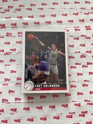 2022 TOPPS X CHET HOLMGREN ROOKIE CARD 4 "BLOCK PARTY" GONZAGA OK CITY THUNDER - Image 1 of 2