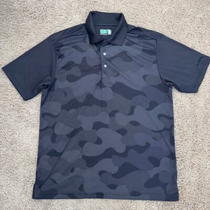 Ben Hogan Performance Golf Polo Mens L Gray Black Camo Print Athletic Shirt - Picture 1 of 10