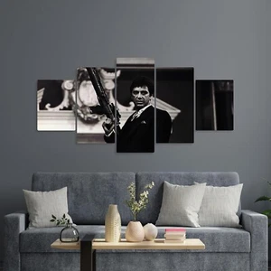 Arte de pared de lienzo de panel de 5 piezas de la película Al Pacino Scarface Tony Montana Big Revenge - Imagen 1 de 5