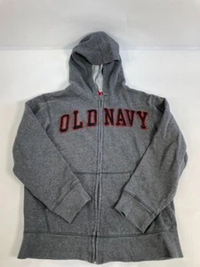 Old Navy Boys Grey Full Zip Hooded Jacket Size M - Picture 1 of 3