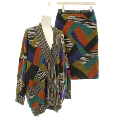 [Usado] Missoni MISSONI Cardigan Setup D-TK392 Knit Skirt F Multicolor / G BM... - Imagen 1 de 4