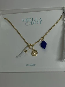 Stella & Dot Beach Long Pull Tie Charm Necklace - NWT - Picture 1 of 6