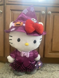 Hello Kitty Halloween 22”Witch Porch Greeter Plush Sanrio 2022 Pre-Owned w/ Tags - Picture 1 of 16