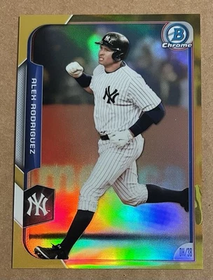 ALEX RODRIGUEZ 2015 Bowman cromo #156 refractor dorado SSP #23/50 Yankees Foto 1 de 2