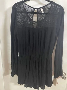 xhilaration black pants & jumpsuits shorts size L romper, summer lace. - Picture 1 of 16
