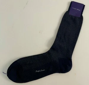 NWT Ralph Lauren Purple Label Men's Diagonal Stripe Cashmere/Silk Socks 10-13 - Picture 1 of 4