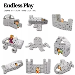 Fort Building Kit | Jumbo Blocks - Kids Building Toys | 90 Piece Set: Gray - Picture 1 of 8