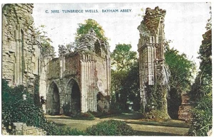 NICE SCARCE OLD POSTCARD - BAYHAM ABBEY - TUNBRIDGE WELLS - KENT 1918 - Picture 1 of 2