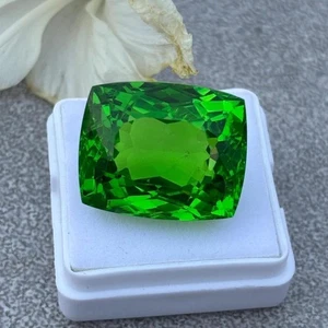 Green Peridot Certified Peridot Cushion Cut Gemstone Best Offer 100.42 Ct - Picture 1 of 6