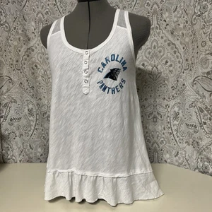 Carolina Panthers Touch By Alyssa Milano White Tank Top Sleeveless  Womens Large - Picture 1 of 9