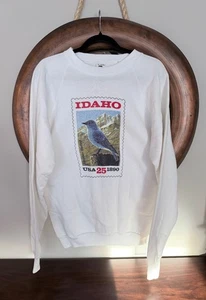 Vintage Idaho Postal Stamp Crewneck Sweatshirt Size XL USA 25 Cent 1890 Unisex - Bild 1 von 14