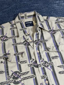 Vtg Wrangler Mens Shirt XL X-Long Tails Brushpopper L/S Button 17.5 90s - Picture 1 of 17