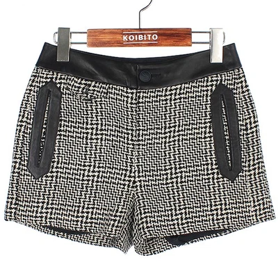 Pantalones cortos para mujer RAG&BONE a cuadros pata de gallo color cuero Foto 1 de 4