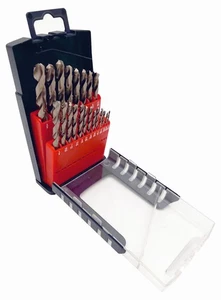 21Pcs Cobalt Drill Bit Set 1/16"-3/8"  HSS M35 Jobber Twist Drill Steel Metal - Picture 1 of 11