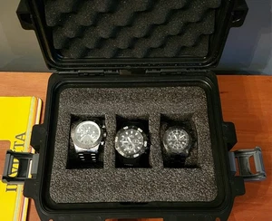 Invicta Mens 3 Watch Set Black Case Chronograph Pro Diver Gift  - Picture 1 of 13