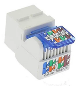 Paquete de 10. ToolLess Keystone Jack Cat5e Network Ethernet 8P8C RJ45 blanco - Imagen 1 de 5
