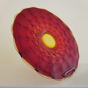 Unique Vintage Tiara Glass Constellation Sunset 13.5" Glass Footed Cake Plate - Picture 1 of 12