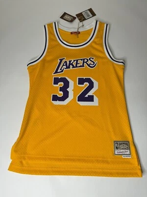 Camiseta deportiva Mitchell & Ness Lakers Magic Johnson #32 amarilla Swingman para mujer talla M nueva con etiquetas Foto 1 de 4