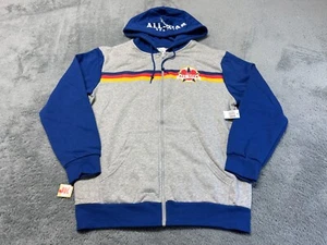 NEW Disney Hoodie Adult Medium Gray All Star Resort Mickey Mouse Full Zip Blue - Picture 1 of 9