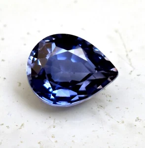 Ceylon Blue Sapphire Certified 3.25 Ct Pear Cut Lab-Created Loose Gemstone - Picture 1 of 6