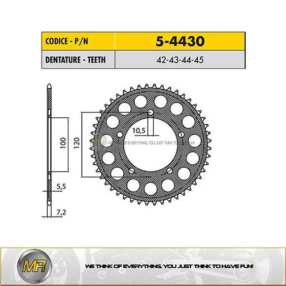 APRILIA CAPONORD RALLY ABS 1200 2015 2016 2017 PIÑÓN TRASERO ERGAL 525 42 DIENTES Foto 1 de 1