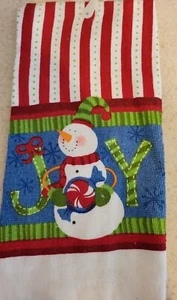 New Winter Kitchen Dish Terry Towel Happy JOY Snowman 100% Cotton Christmas - Picture 1 of 3