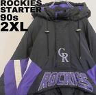 Starter Rockies MLB 90s 2XL Half Zip Filled Nylon Jacket