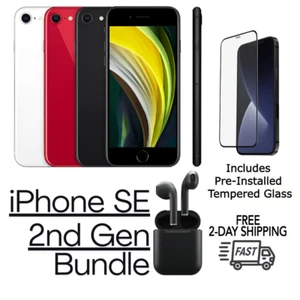 Apple iPhone SE 2nd Gen Unlocked 128GB Red with Tempered and Earbuds (Excellent) - Afbeelding 1 van 5