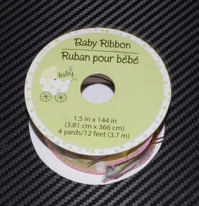 VERY NICE PARTIAL ROLL OF 1.5" X 144" 4 YARD / 12 FEET BABY RIBBON - Picture 1 of 4