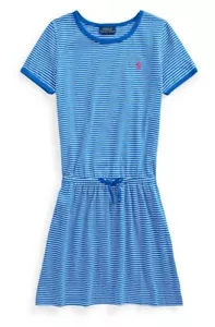 Polo Ralph Lauren Girl’s Striped Knit Dress, Blue  L (12-14) NWT - Picture 1 of 2