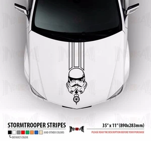Calcomanía adhesiva de vinilo para automóvil con rayas laterales oscuras para capucha de 35" STORMTROOPER HELME - Imagen 1 de 2