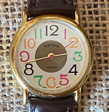 Orvis Quartz Ladies Watch Brown Leather Band New Battery