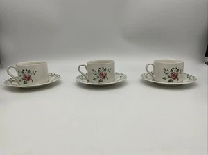 3 Pfaltzgraff Garden Trellis Cups And Saucers - Picture 1 of 12