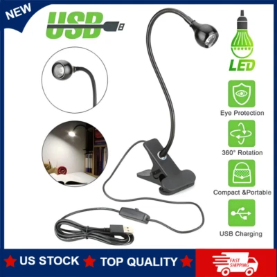 Flexible USB Reading LED Light Clip-on Beside Bed Desk Table Lamp Table Lamp NEW