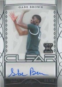 Gabe Brown 2022-23 Leaf Trinity Clear Auto Silver Auto #44/49 #CA-GB1 - Picture 1 of 2