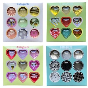 Kühlschrankmagnete Set 9 Teilig Magnete Mini Set Glas ca. 2,5x2,5 cm NEU &OVP - Bild 1 von 18