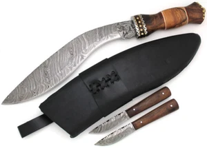 Wild Truthahn Handarbeit Damaskus Sammlung Rosenholz Griff Full Tang Gurkha Kukri - Bild 1 von 9