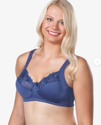 Sujetador Leading Lady 5204 Jayne Azul Encaje Media Copa Sin Alambres Talla 52D Foto 1 de 4