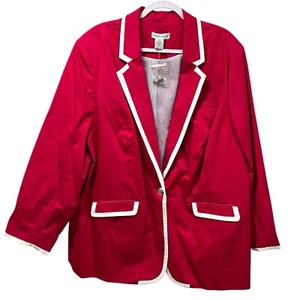 Jessica London PINK with White Trim Blazer Plus Size 24 Barbiecore Vintage - Picture 1 of 6
