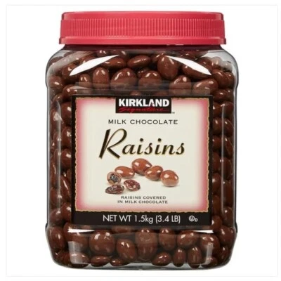 Pasas cubiertas de chocolate con leche Kirkland Signature 3,4 lb  Foto 1 de 2