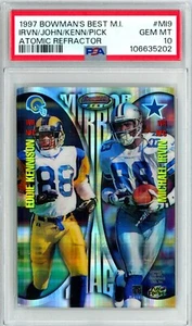 1997 Bowman's Best Mirror Image #MI9 MICHAEL IRVIN ATOMIC Refractor PSA 10 Pop 2 - Picture 1 of 3