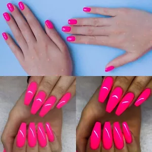 Smalto Unghia Polish Effetto Gel Rosa Fluo Neon Nail Art Luminoso Rinforzante - Foto 1 di 12