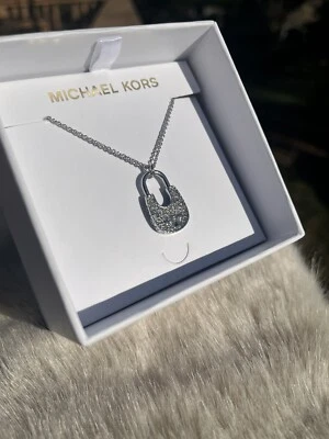 Colgante Michael Kors Oro Rosa Cristal Candado Cerradura Nuevo Con Etiquetas Foto 1 de 2
