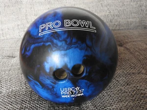 13lb Pro Bowl Bowlingkugel Finger Ø21 Ø22 Ø25 blau schwarz USBC PRB 7237 - Bild 1 von 5